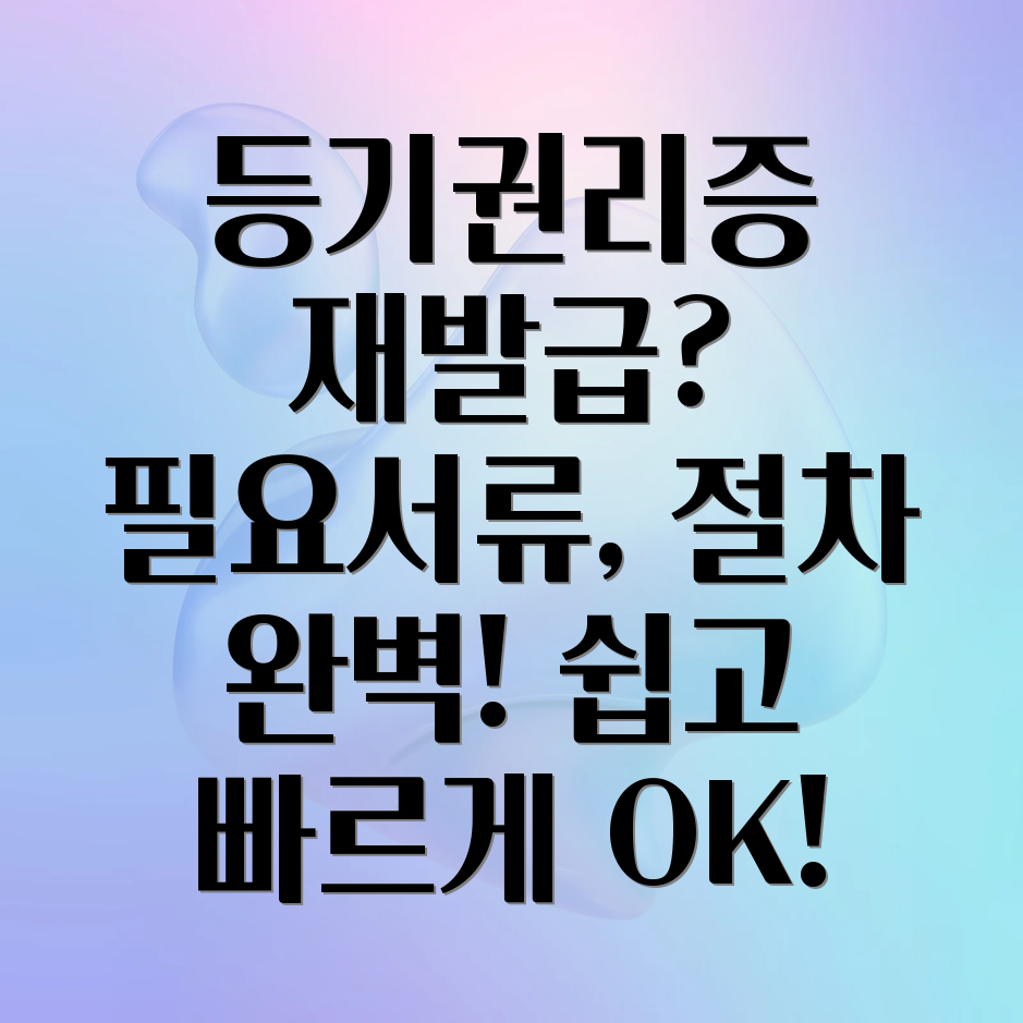 등기권리증 재발급