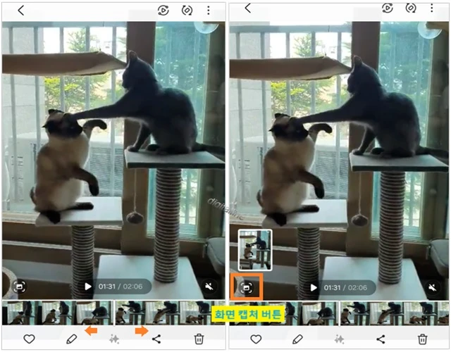 화면 캡처 버튼을 누릅니다.