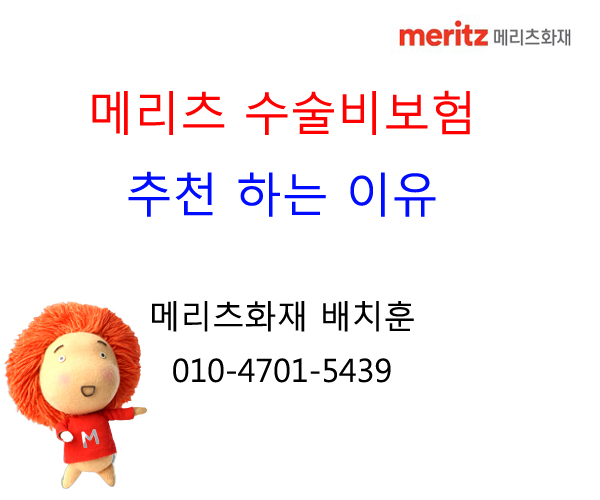  메리츠 수술비보험 추천 이유.