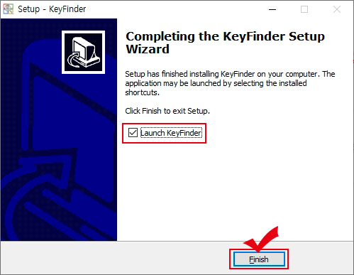 keyfinder 설치 완료