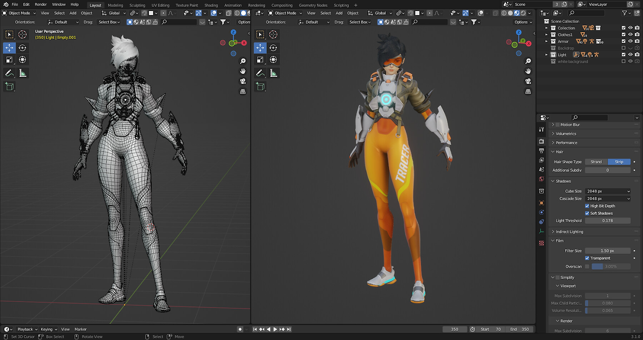 블렌더 소프트웨어 화면