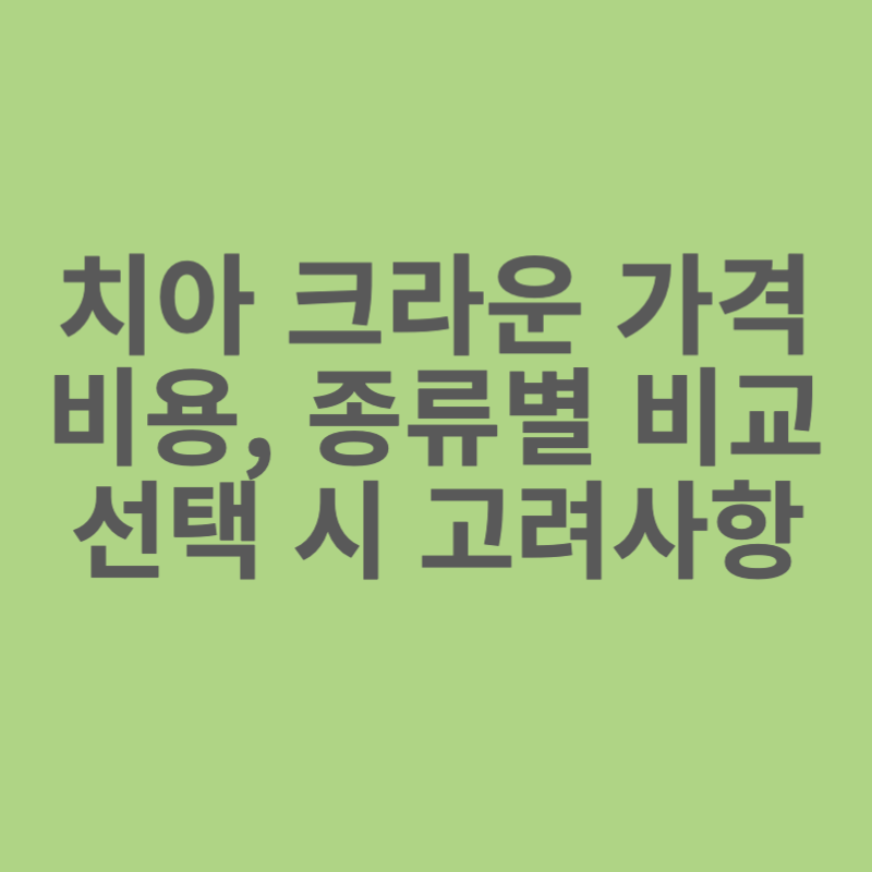 치아-크라운-가격-비용-종류