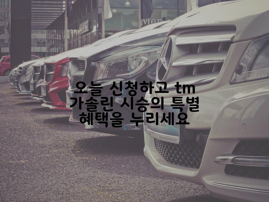 오늘 신청하고 tm 가솔린 시승의 특별 혜택을 누리세요