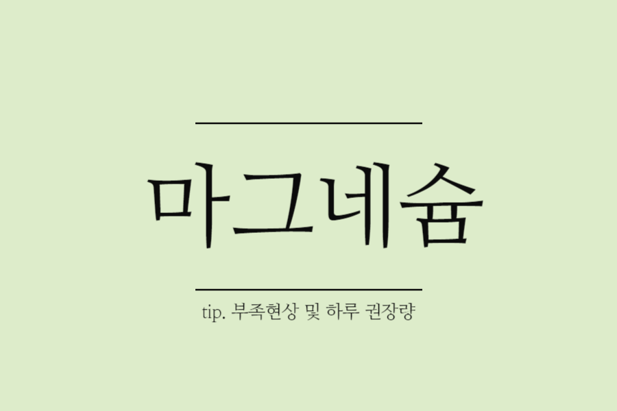 마그네슘 부족현상-마그네슘 영양제 추천-마그네슘 하루 권장량-마그네슘 복용시간