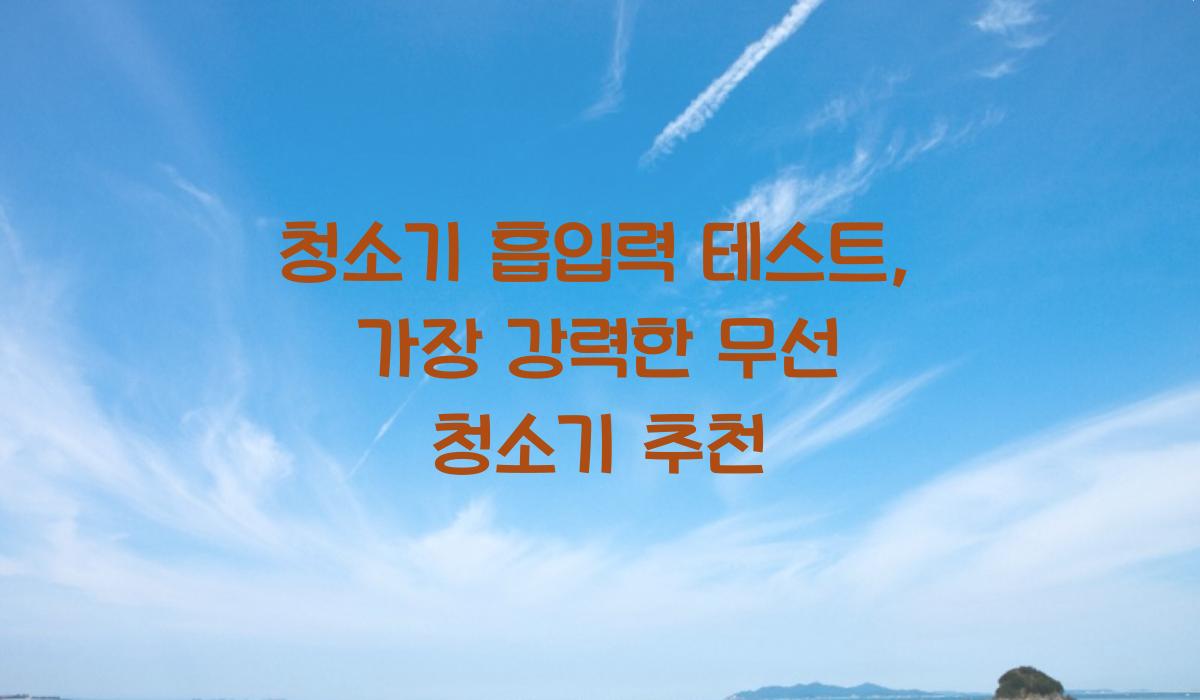 청소기 흡입력 테스트