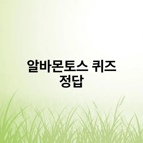 알바몬토스 퀴즈 정답