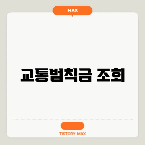 교통범칙금 조회