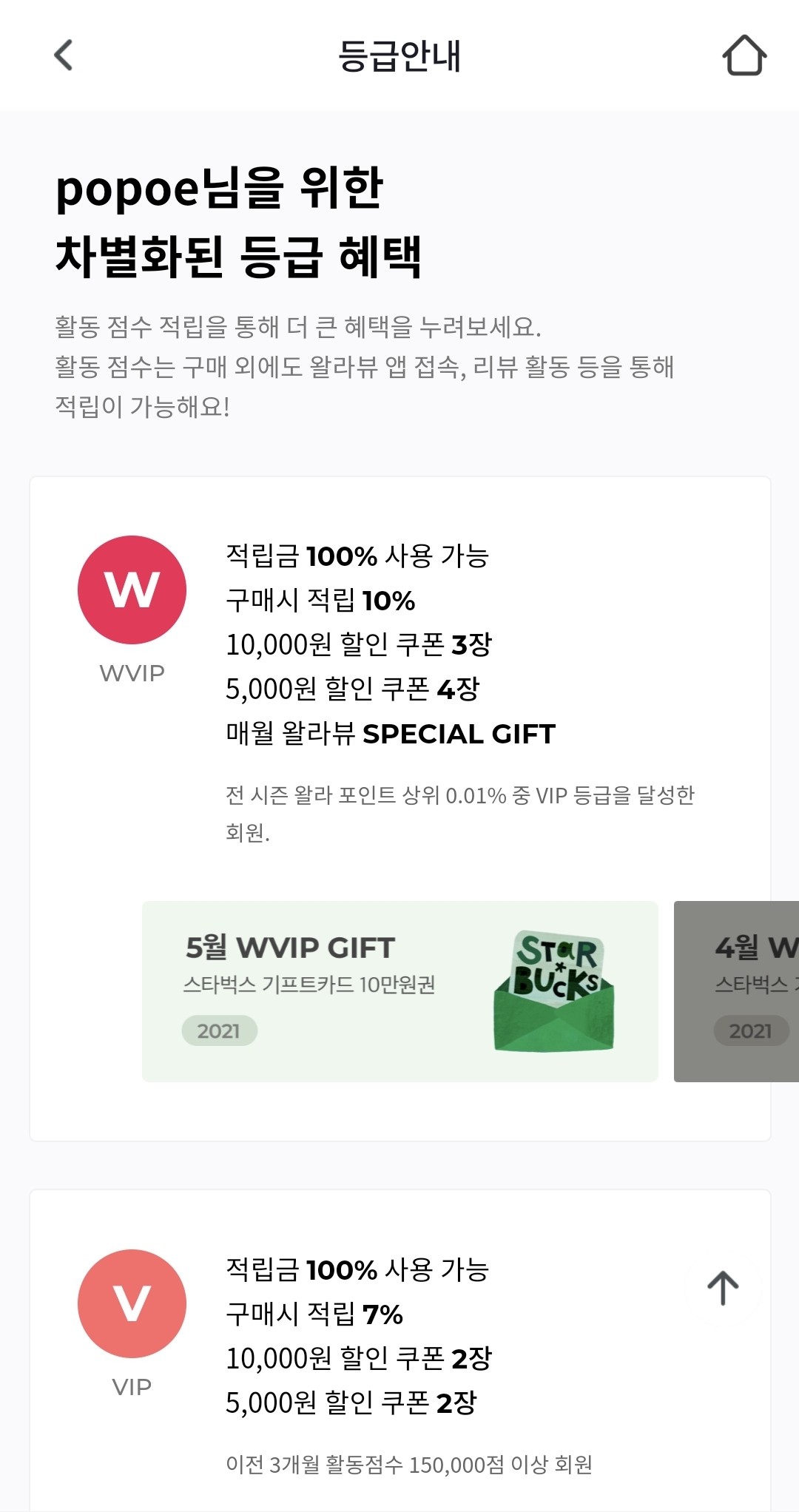  왈라뷰, 최고 등급 WVIP 상위 0.01%가 되다