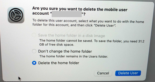 macOS 계정 삭제