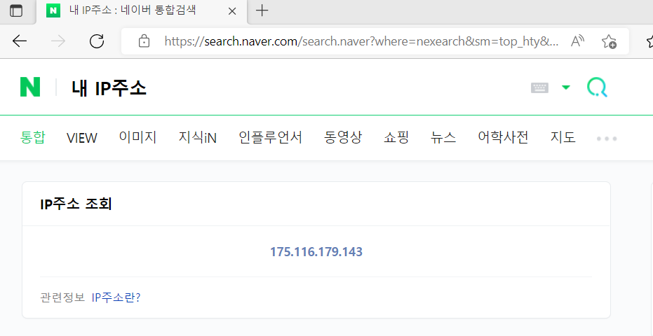  [IT기본지식]내 IP주소 확인하기