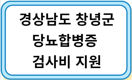 창녕군 당뇨합병증 검사비 지원