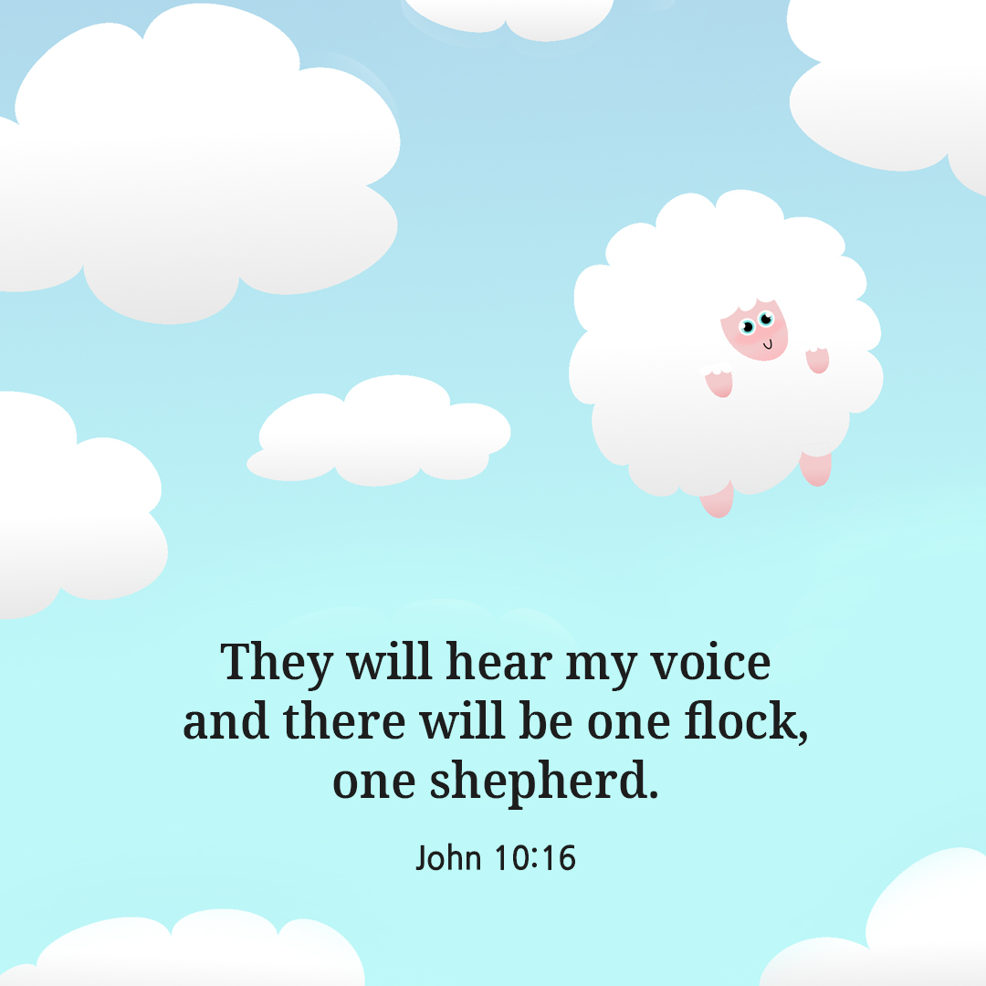 They will hear my voice&#44; and there will be one flock&#44; one shepherd. (John 10:16)