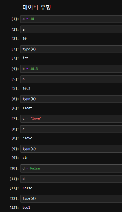 &quot;Python 2) Anaconda prompt 데이터 유형에 대해&quot;