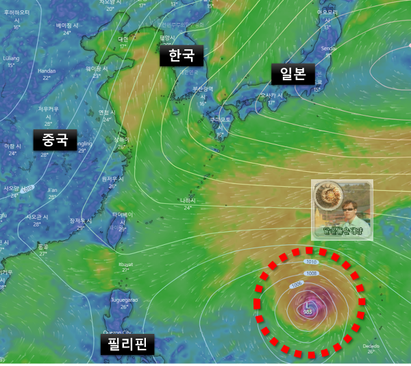 윈디닷컴-ECMWF-2023년-5월26일-금요일-2호태풍-마와르-위치