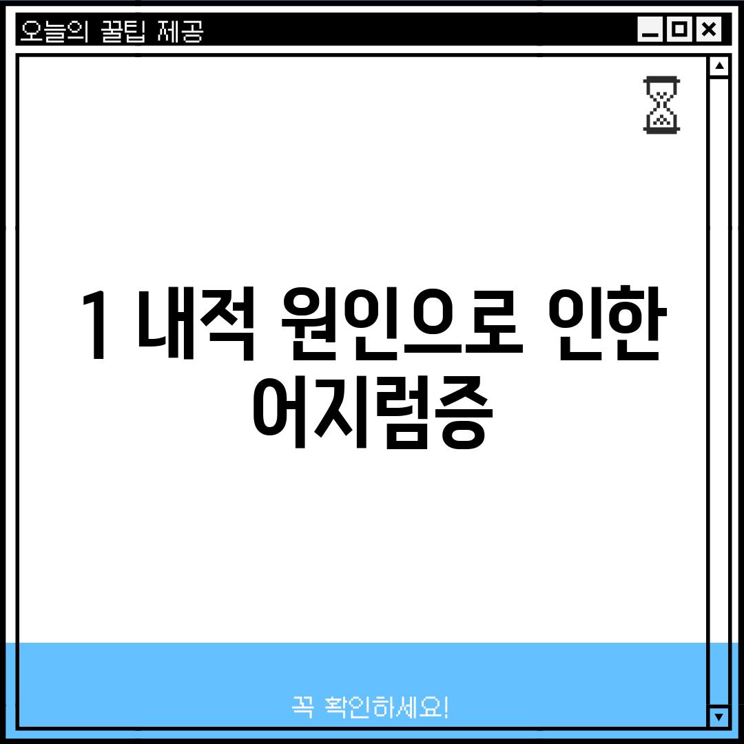 1. 내적 원인으로 인한 어지럼증