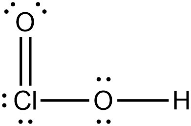 HClO2의 루이스 구조, Lewis structure of HClO2