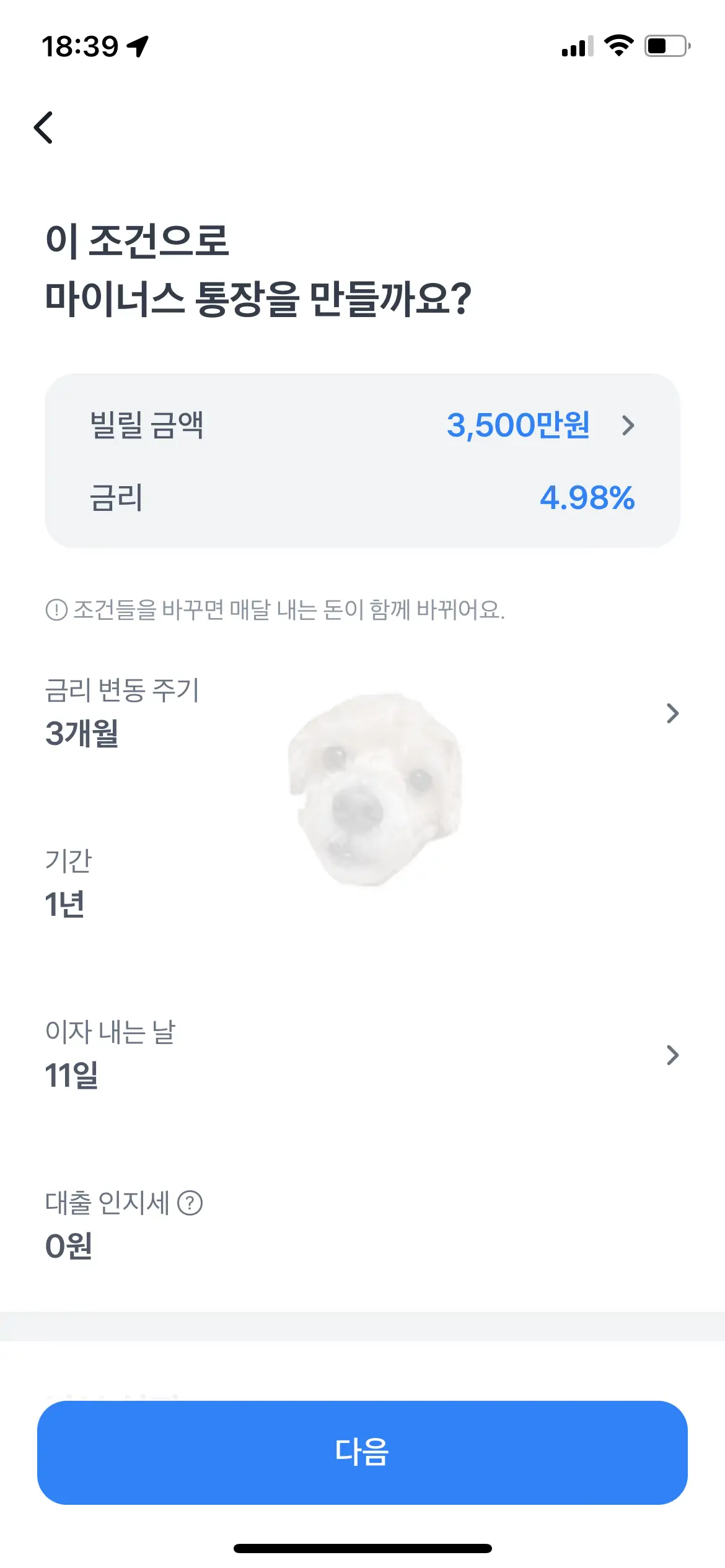 마이너스통장 조건 확인