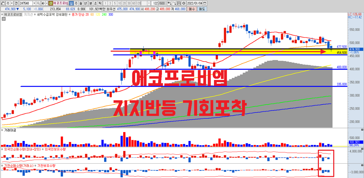  에코프로비엠 주가 분석 _ 지지반등 기회포착