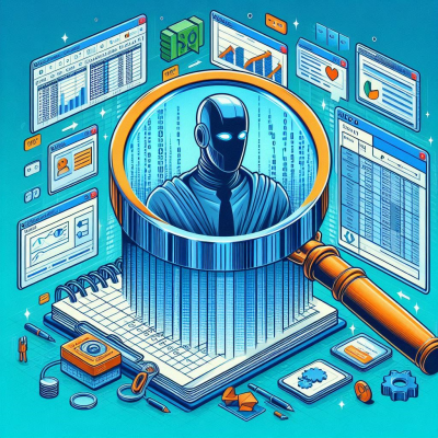 AI 로봇과 데이터 분석 화면