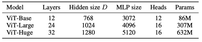 ViT Model Variant