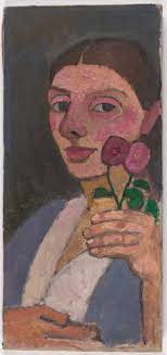 파울라 모더존 베커&#44; &#39; Self-Portrait with Two Flowers in her Raised Left Hand &#39;