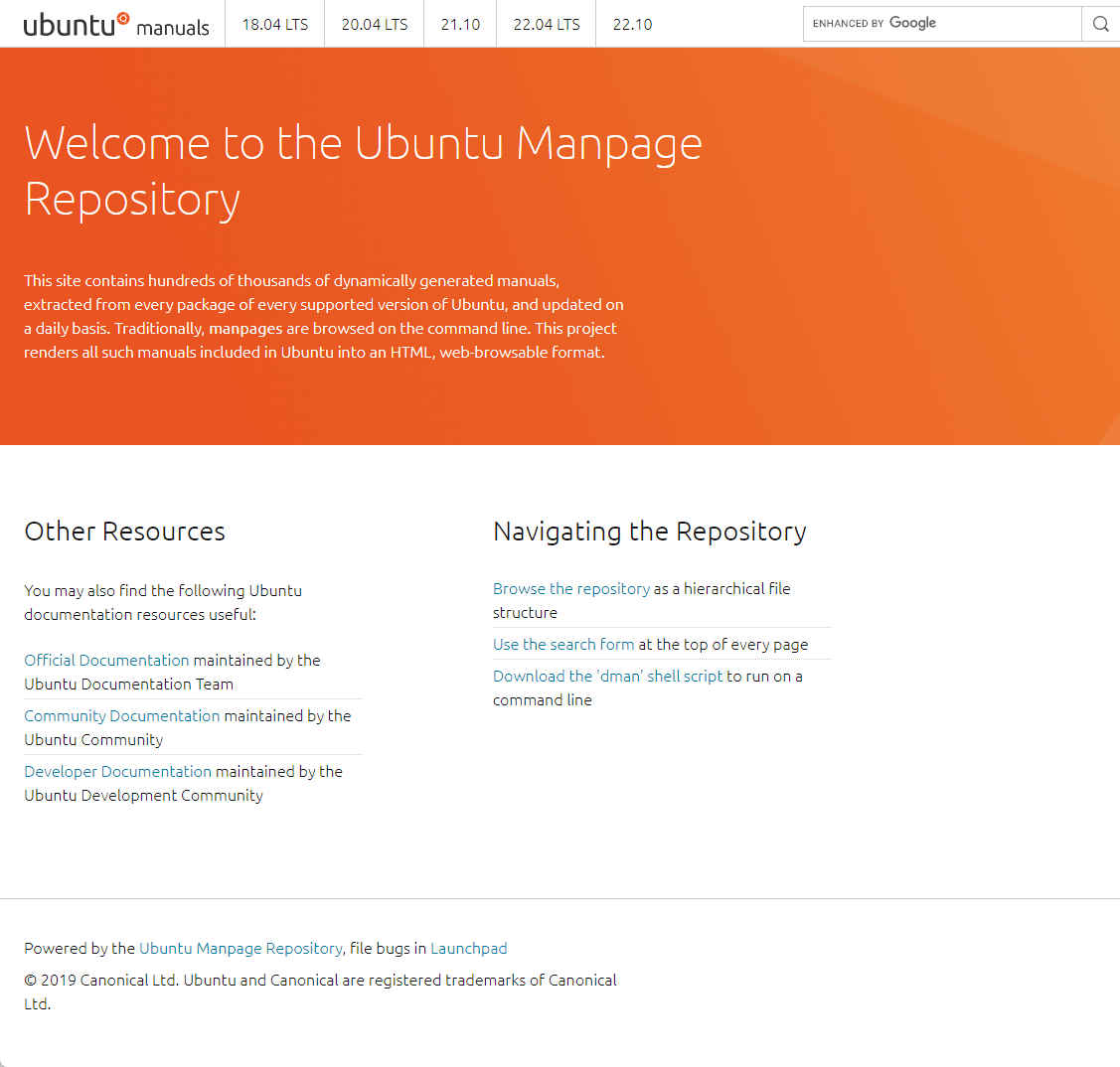  url Ubuntu Manpage Repository 