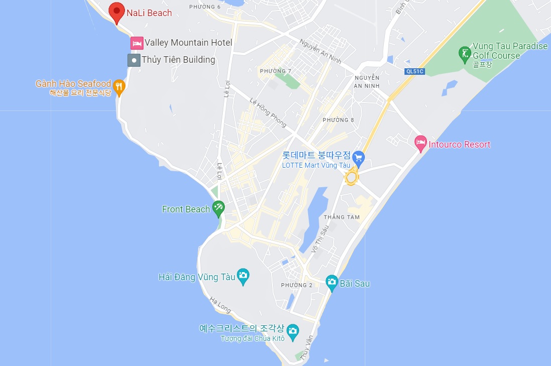 붕따우 관광 분위기 좋은 해변가 카페 NaLi Beach 위치