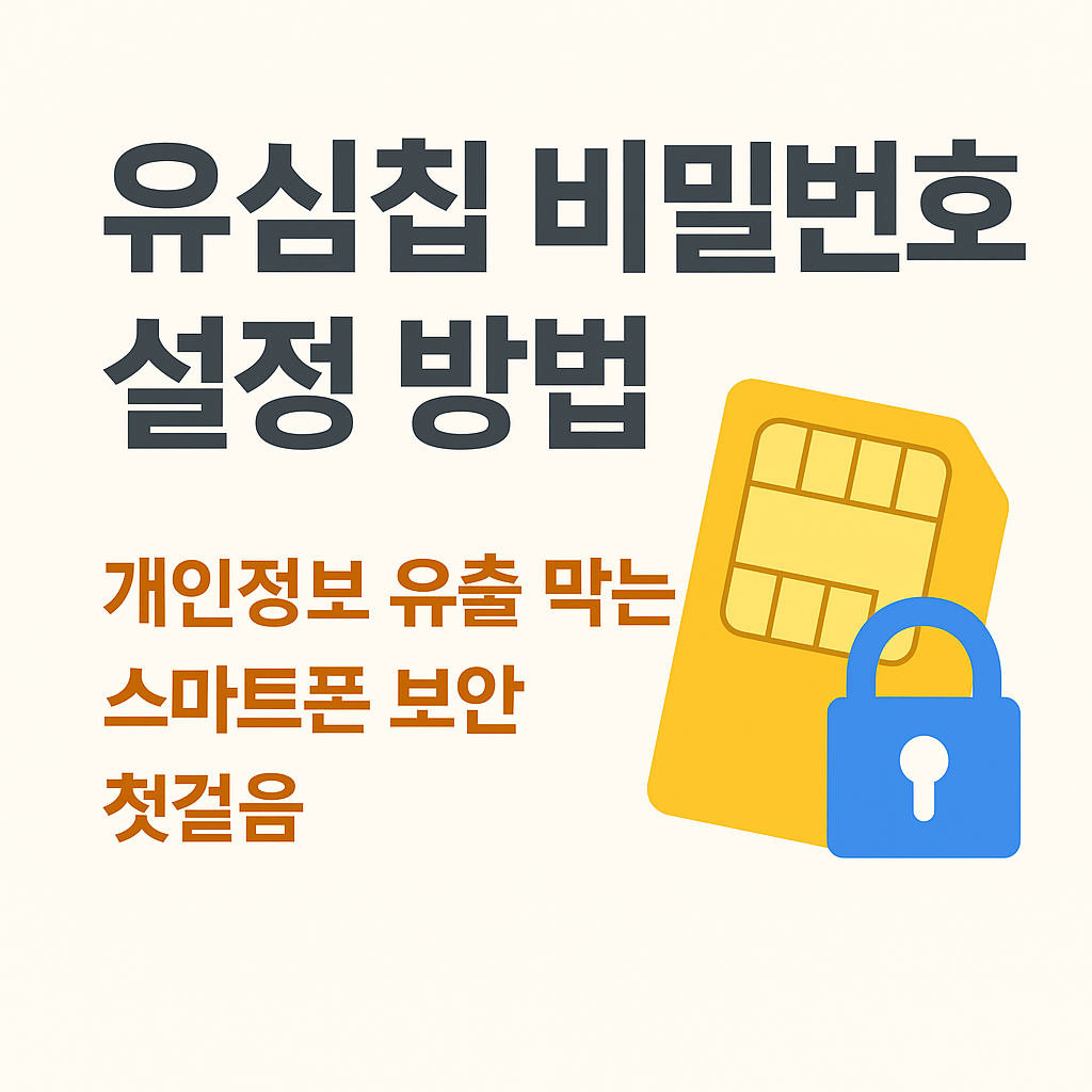 유심칩 비밀번호 설정 방법,유심칩 보안이 필요한 이유,개인정보 유출 막는 스마트폰 보안 첫걸음