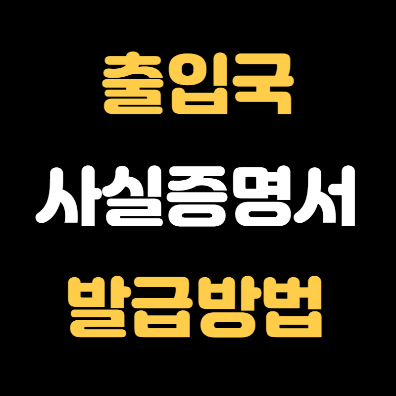 출입국 사실증명서 발급방법