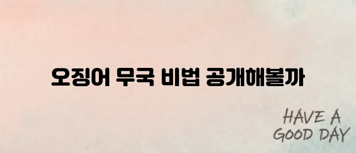 오징어 무국 끓이는 법 (재료, 육수, 황금비율)