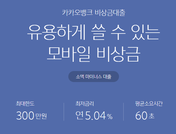 카카오뱅크 비상금대출