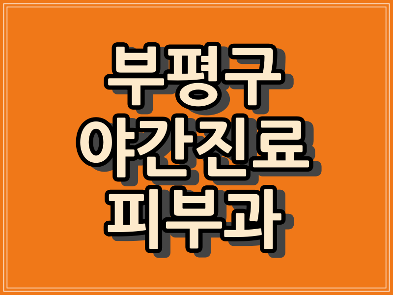  인천 부평구 야간 진료 피부과