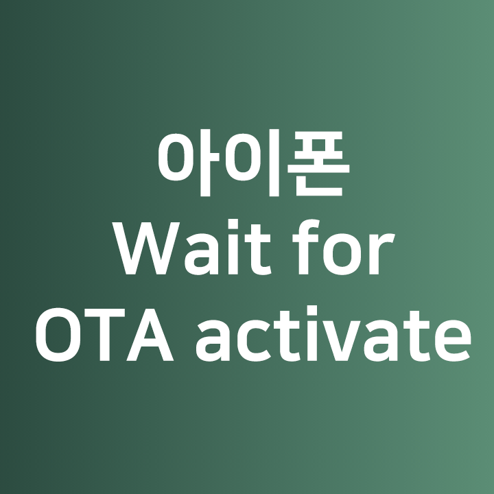  아이폰 Wait for OTA activate 나올때 해결하기