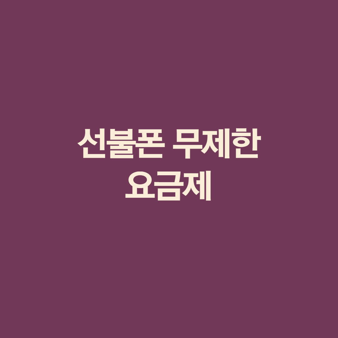  선불폰 무제한 요금제 3만원대에 가능합니다