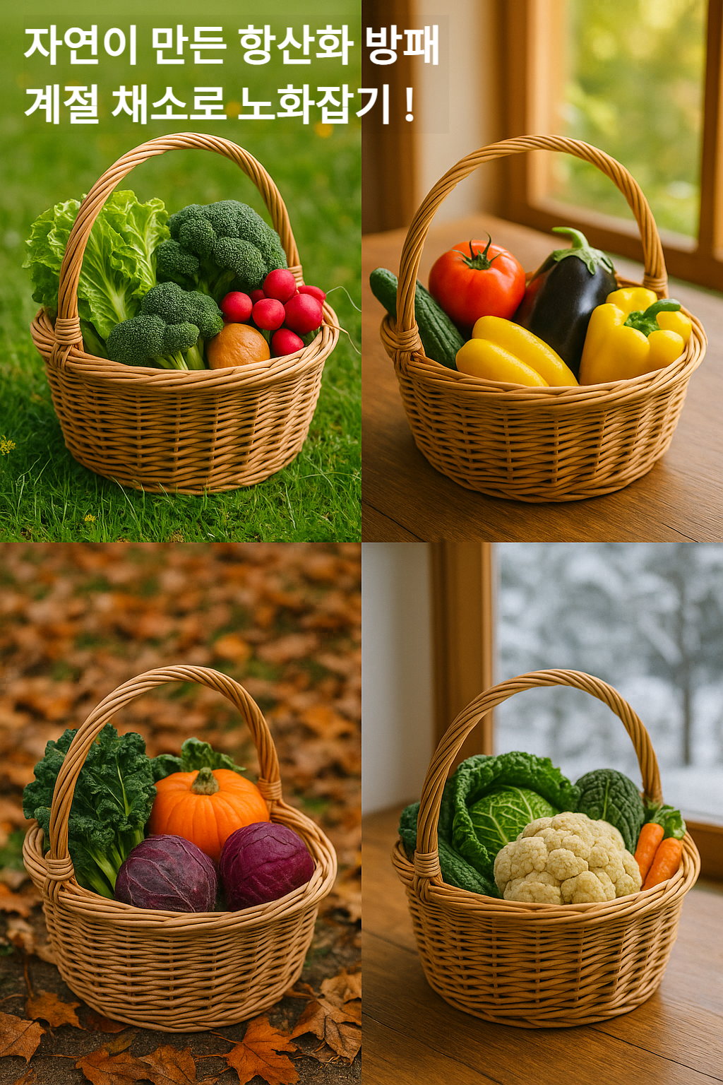 계절별 항산화 채소를 정리한 노화 예방 식단