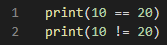  [ Python ] 불과 비교 연산자 사용하기