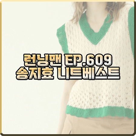  런닝맨 609회 송지효 니트조끼 :: 플레이블 배색 브이넥 니트 베스트