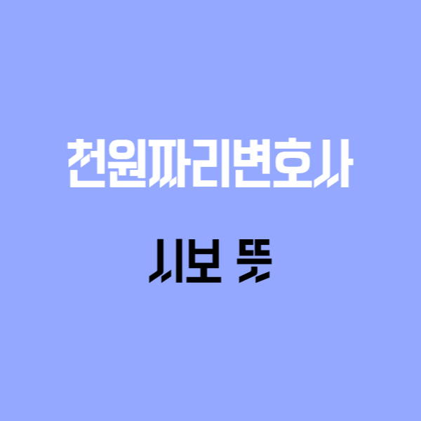  천원짜리 변호사 시보 뜻 알아보기