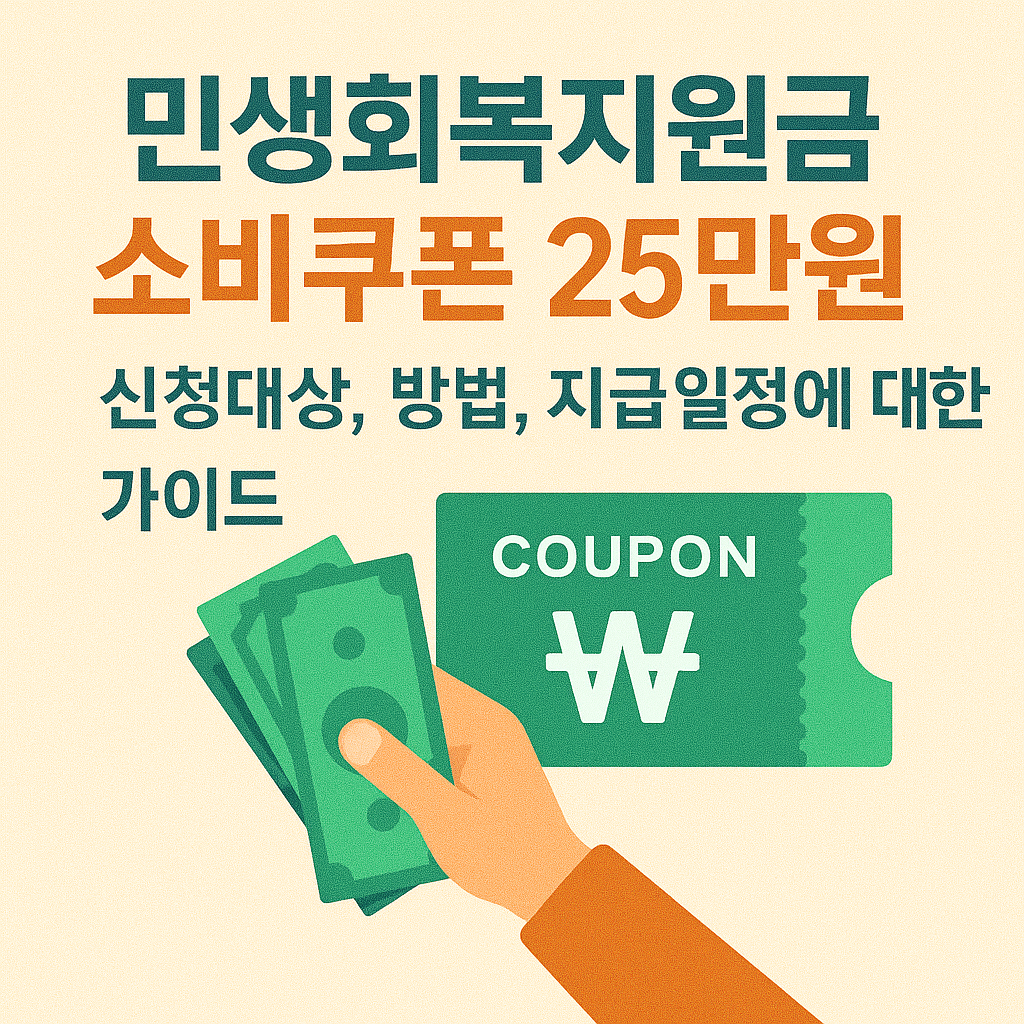 민생회복지원금 소비쿠폰 25만원 신청대상, 방법, 지급일정에 대한 가이드