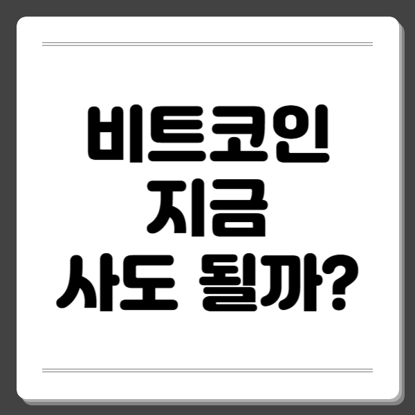 비트코인 지금 사도 될까?