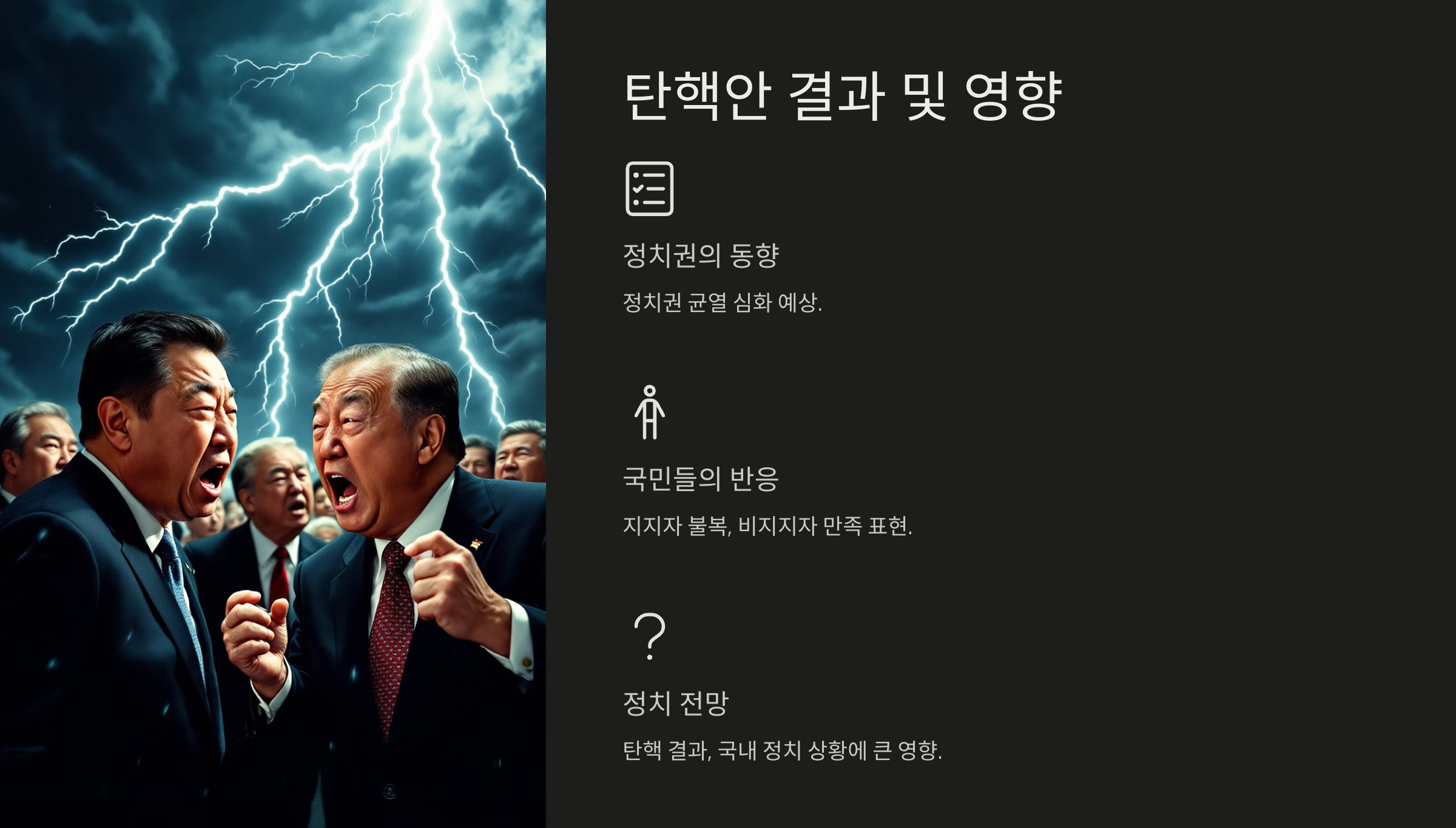 윤석열 대통령 탄핵안 결과 및 영향
