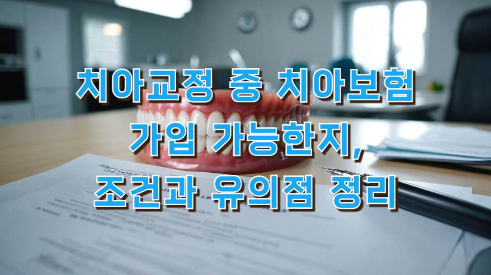 치아교정 중 치아보험 가입 가능한지, 조건과 유의점 정리