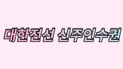  대한전선 신주인수권