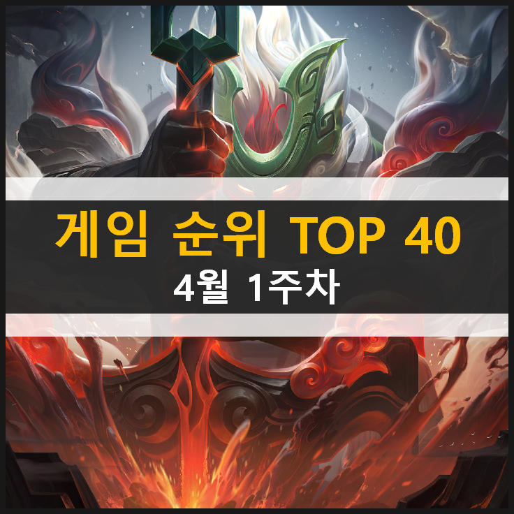  추천 모바일 PC온라인 스팀 게임 순위 TOP 40 / 4월 1주차