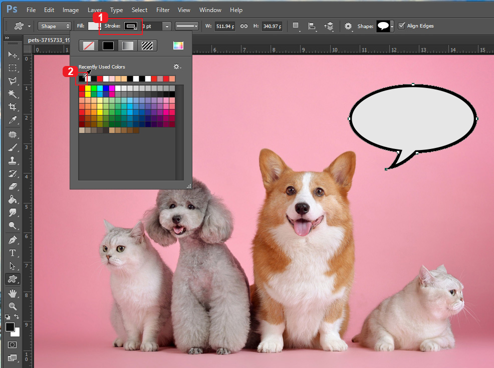포토샵 말풍선 테두리