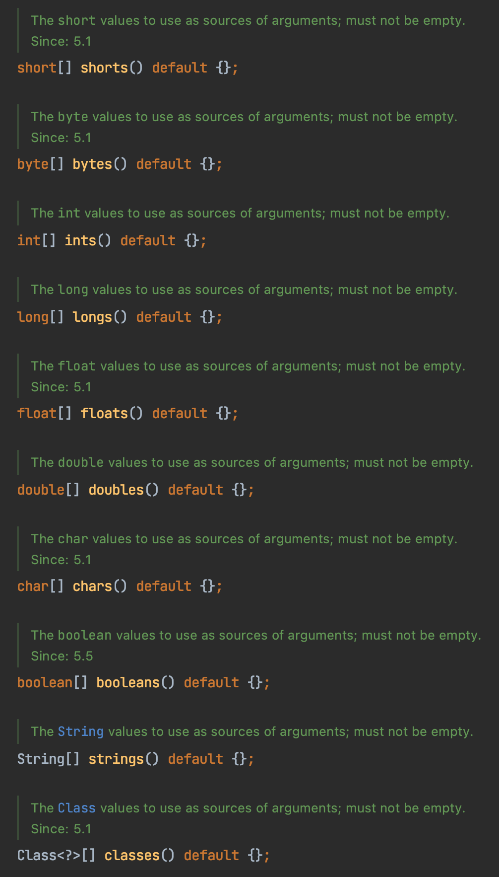  junit parameterized test 