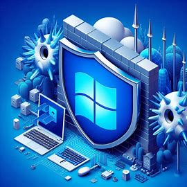 윈도우 마크가 새겨져 있는 방패모양 그림