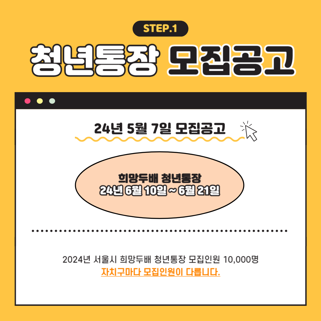 서울시 희망두배 청년통장 모집공고