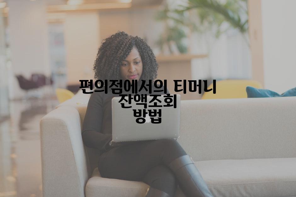 편의점에서의 티머니 잔액조회 방법