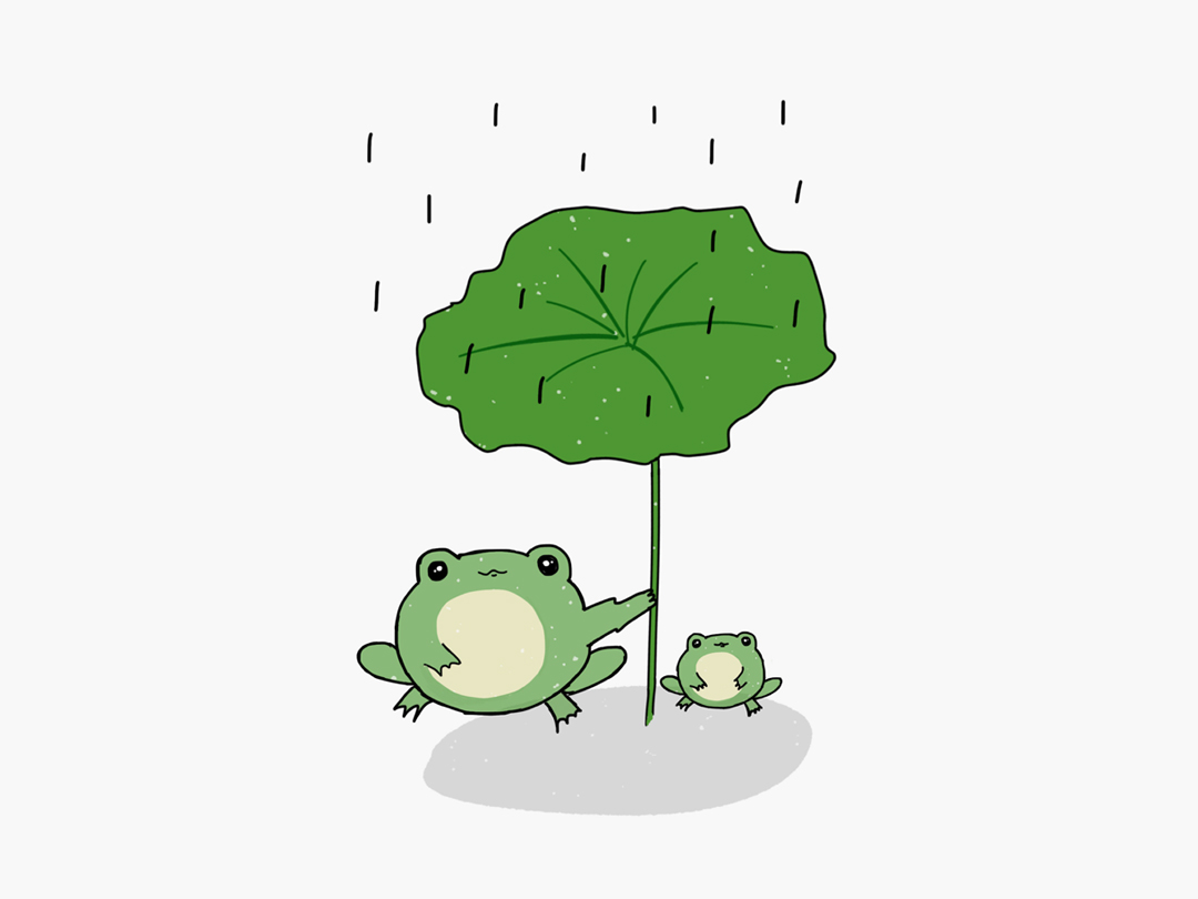 비오는 날 개구리와 우산